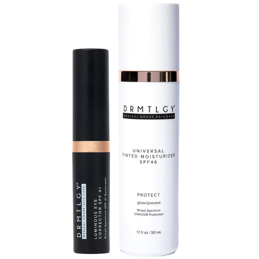 DRMTLGY Makeup Minimalist Duo SPF Bundle - Fair: Luminous Eye Corrector SPF 41 Fair & Anti-Aging Tinted Moisturizer with SPF 46