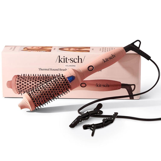 Kitsch Thermal Round Brush – Terracotta | Heated Thermal Brush – 1.5”/38 mm Ceramic Barrel, Blow Out Brushes Tool For Volume & Shine, Frizz-Reducing Ceramic Tourmaline