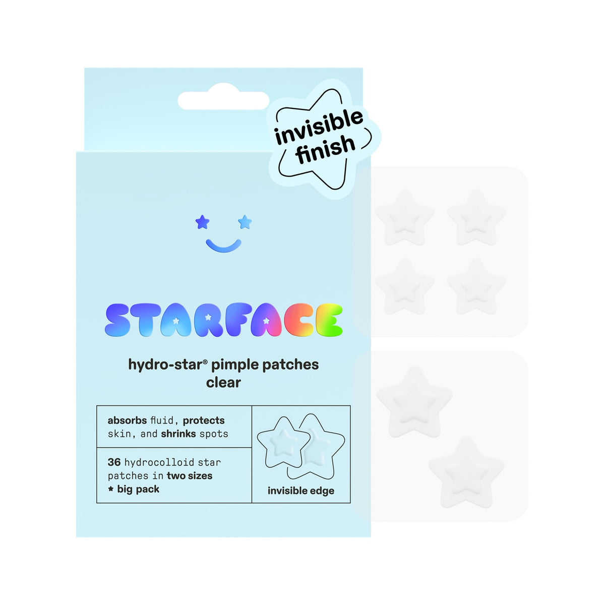 Starface HydroStar Pink Hydrocolloid Star-Shaped Pimple Patch Refill, 36 ct