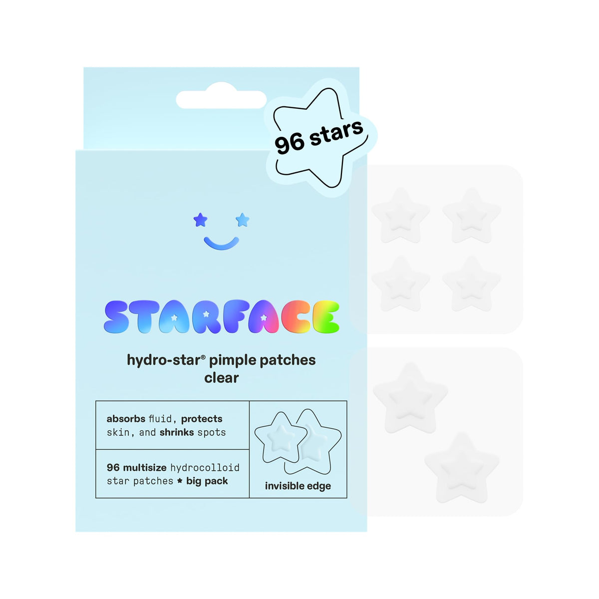 Starface HydroStar Pink Hydrocolloid Star-Shaped Pimple Patch Refill, 36 ct