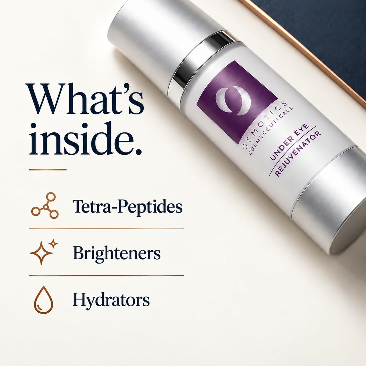 Osmotics Under Eye Rejuvenator – Peptide Eye Serum for Dark Circles, Puffiness, Bags & Fine Lines, Brightening Under Eye Treatment for Crepey Lids, Sensitive Skin, 0.5 Fl Oz