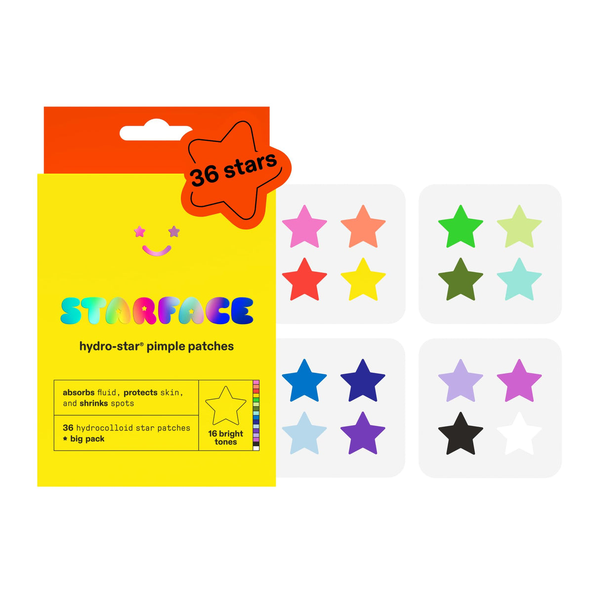 Starface HydroStar Pink Hydrocolloid Star-Shaped Pimple Patch Refill, 36 ct