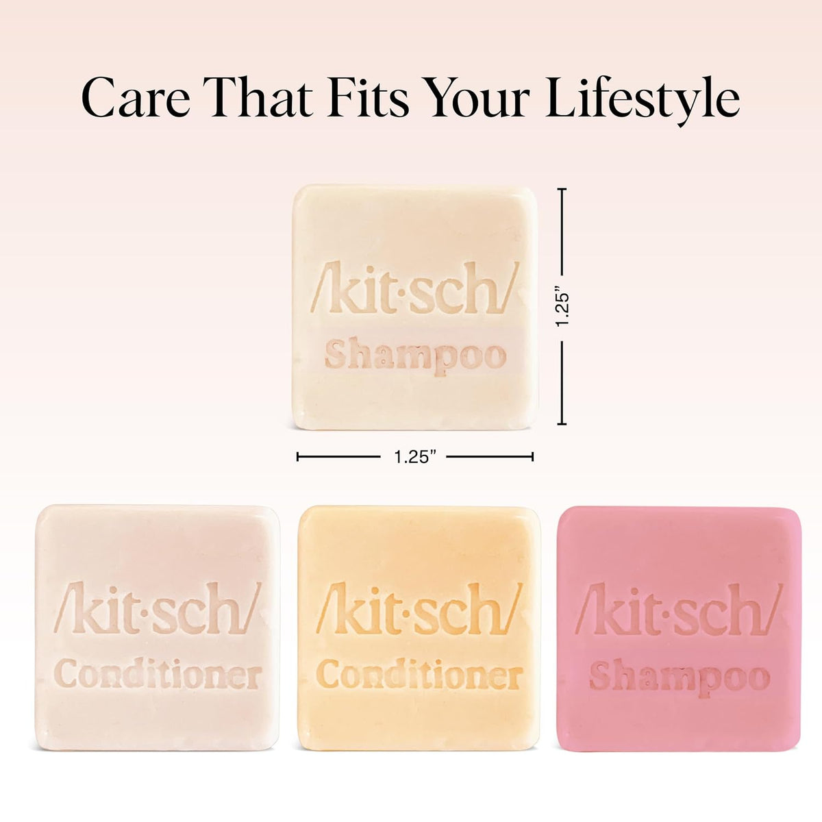 Kitsch Shampoo and Conditioner Set - 4pc Sampler Bars for Hair Growth | Rice Water Shampoo and Conditioner, Castor Oil Shampoo & Coconut Oil Conditioner - Bottle-Free Beauty for Repair & Moisture