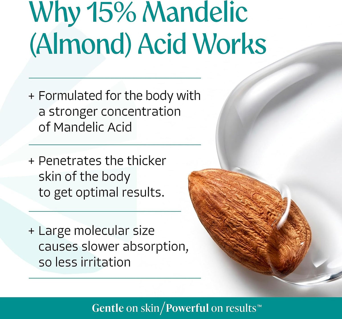 Almond Clear Level 2 Serum | Mandelic Acid Body Serum for Acne, Folliculitis, Aging Skin, Ingrown Hairs, Dark Spots on Face, Chest, Butt, Back, Thighs, Arms | 4 oz