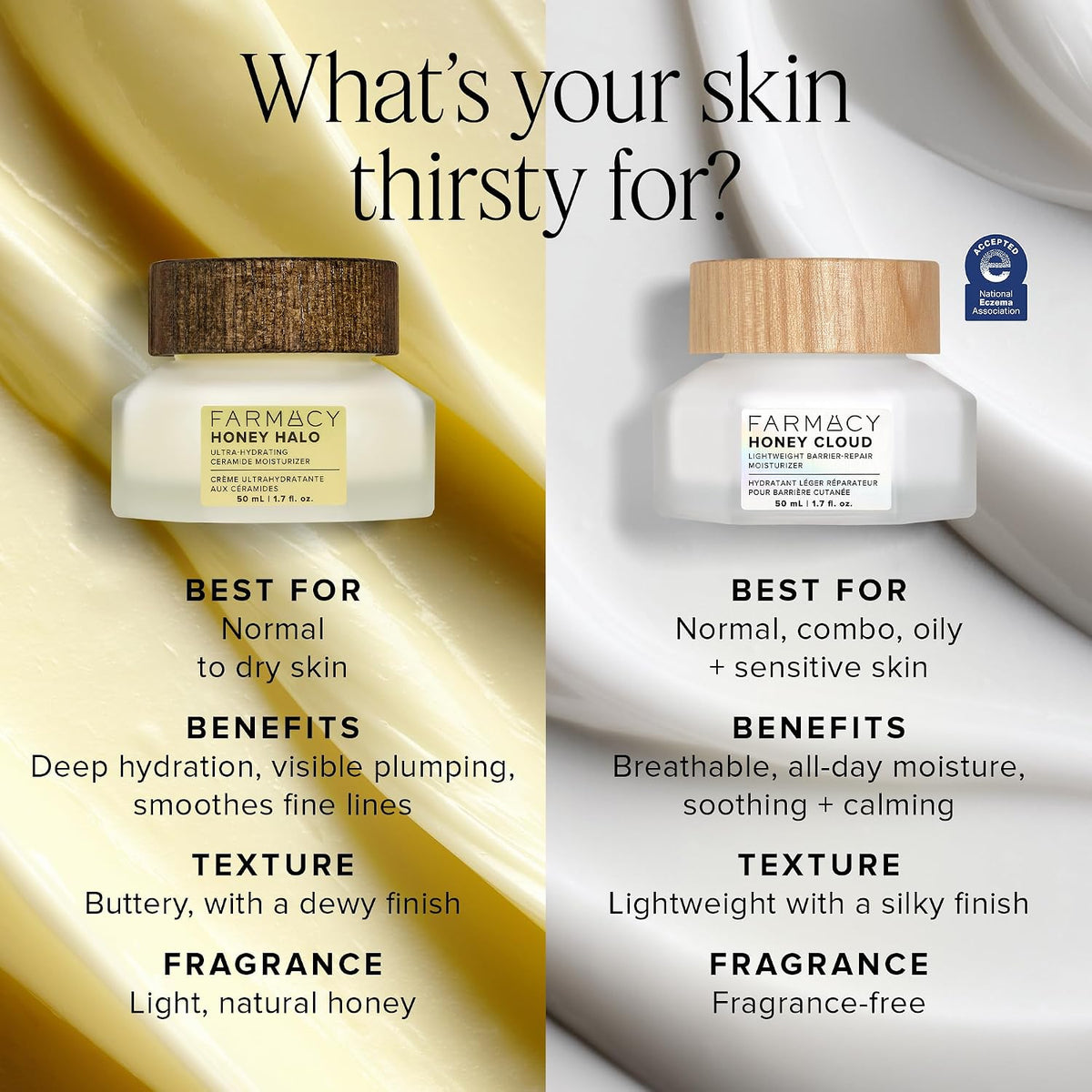Farmacy Cleanse & Hydrate Duo - Green Clean Waterproof Makeup Remover Balm + Oil Cleanser for Face (100ml), Honey Halo Ultra Hydrating Facial Moisturizer with Buckwheat Honey + Ceramides (50ml)