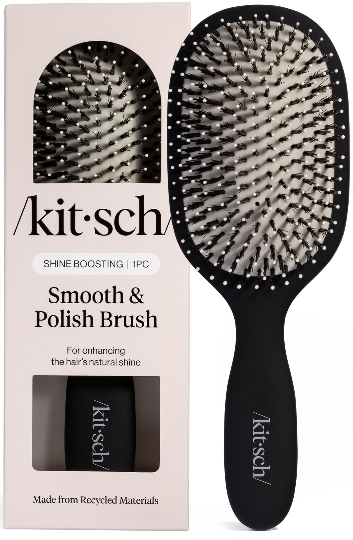 Kitsch Smooth & Polish Hair Brushes For Women and Men - Terracotta | Hairbrush For Women | Dual Bristle Detangler Brush – Vegan Boar & Nylon Hair Brush w/ Cushioned Pad for Scalp Massage