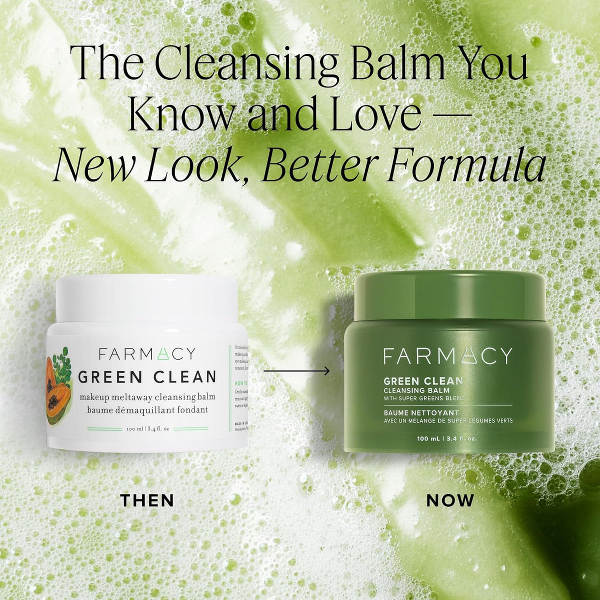 Farmacy Cleanse & Hydrate Duo - Green Clean Waterproof Makeup Remover Balm + Oil Cleanser for Face (100ml), Honey Halo Ultra Hydrating Facial Moisturizer with Buckwheat Honey + Ceramides (50ml)